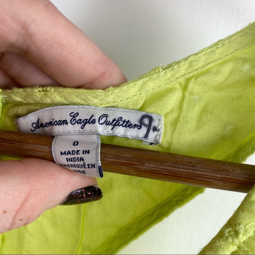 American Eagle Neon Eyelet Cutout Cotton Dress Y2K 2000s - Picture 7 of 9